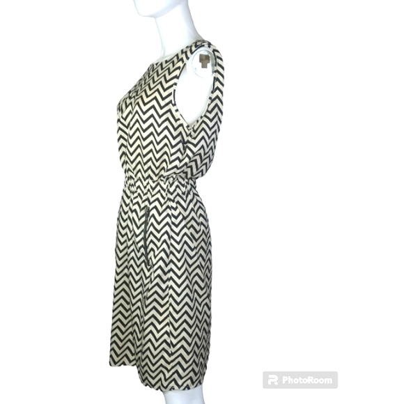 Miss Pinky 100% Polyester Light Creamy & Black Casual Dress Made In India Size L - Picture 5 of 15